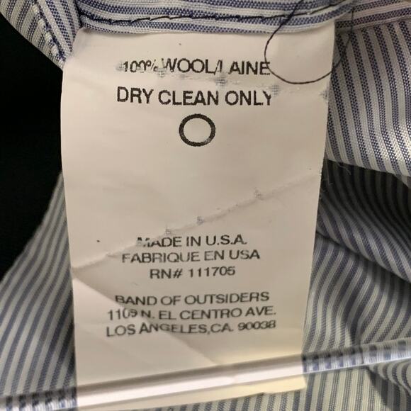 BAND OF OUTSIDERS Size 38 Regular Navy Black Stripe Wool Shawl Lapel Tuxedo - Picture 9 of 12